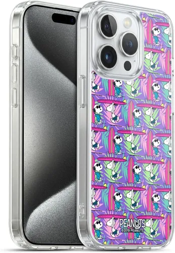 Vista 194 de Head Case Designs Funda de gel suave con licencia oficial de Peanuts Tropical Surf Snoopy Aloha Disco compatible con Apple iPhone 13 Mini Surf