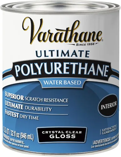 Vista 15 de Poliuretano a base de agua Rust-Oleum Varathane, transparente, 1 cuarto de galón, 200241H Satén