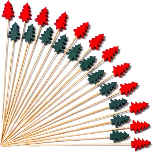 Vista 16 de PuTwo palillos de cóctel hechos a mano 300 unidades palillos de cóctel de bambú natural con cuentas cúbicas en los extremos, ecológicos, pinchos