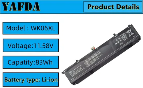 Vista 2 de WK06XL - Batería de repuesto para laptop HP Omen 16-b0000 16-b0000TX 16-C0000 Omen 7 Plus 17-ck0000 17T-17T-CK100 CTO Series HSTNN-WB0C HSTNN-OB2I