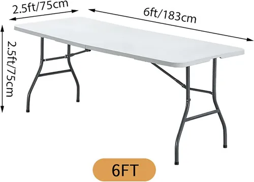 Vista 5 de PTC21B - Juego de 6 manteles elásticos de 6 pies, color negro, rectangular, ajustable, lavable, de elastano, para fiestas, bodas, cócteles