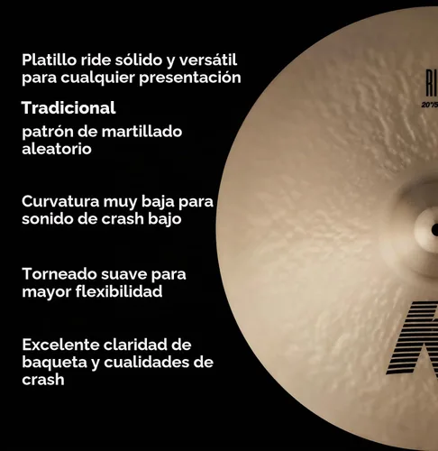 Vista 4 de Zildjian Serie K - Platillo ride de 20 pulgadas (50,8 cm)