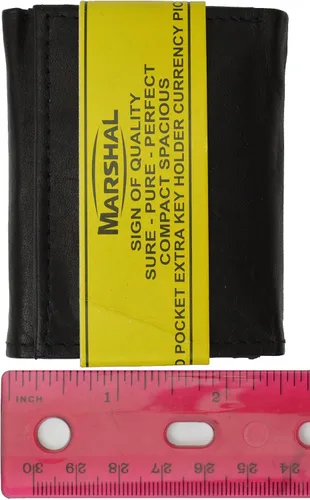Vista 6 de Cartera de cuero para niños de Marshal Negro