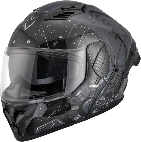 Vista 7 de OUMURS Cascos modulares de motocicleta de cara completa abatible, casco de motocicleta para bicicleta de calle, unisex, modelo 167 para adultos