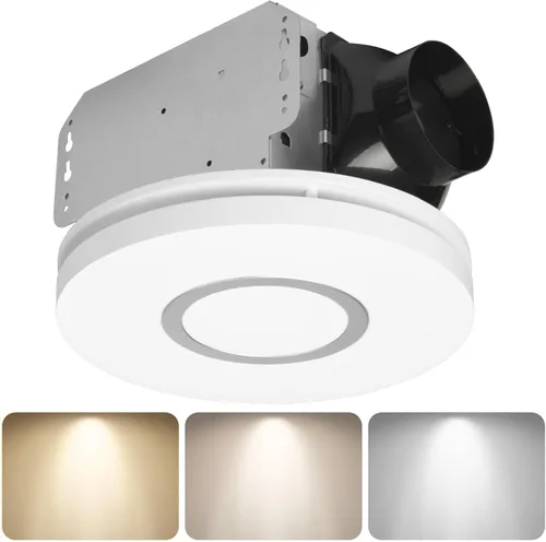 Vista 9 de Homewerks 7141-80 - Ventilador de baño con luz LED integrada para techos