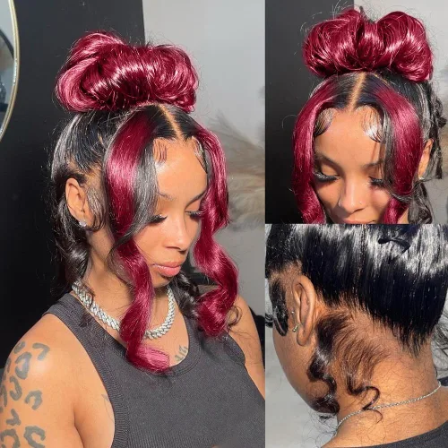 Vista 7 de BAIICS Pelucas de cabello humano rubio miel con encaje frontal transparente HD de 13 x 6 pulgadas, peluca frontal de encaje transparente HD 12A