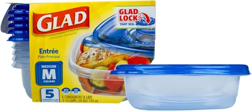 Vista 11 de GladWare Sopa y Ensalada para Uso Diario, Almacenamiento Rectangular Mediano, Estándar, 24 Onzas, Juego de 5