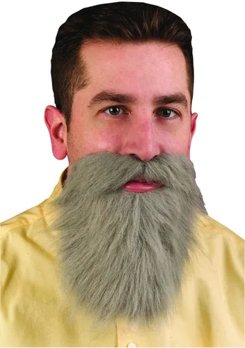 Vista 2 de Accesorio para disfraz de bigote gris y barba larga Funworld, Gris