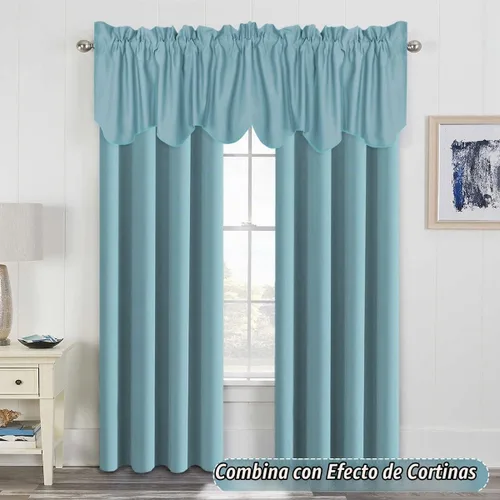 Vista 2 de H.VERSAILTEX - Cenefa de cortina opaca para ventanas de cocina, sala de estar/baño, para protección de la privacidad y decoración, con bolsillo