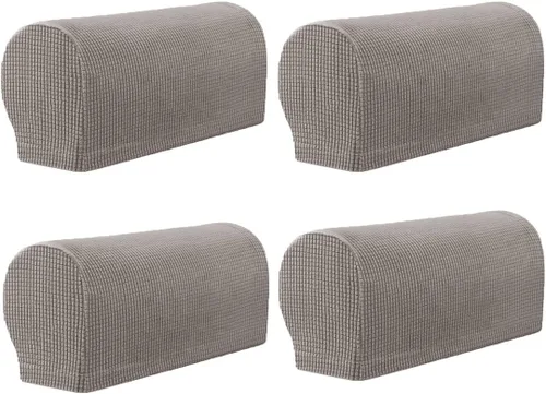 Vista 9 de vctops 4 fundas elásticas para reposabrazos de color sólido, antideslizantes, para sillas, sofá, sillón, fundas para sofá reclinable con pasadores
