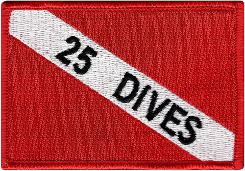 Vista 2 de Parche bordado de 100 inmersiones para buceo, emblema de bandera de buceo, recuerdo