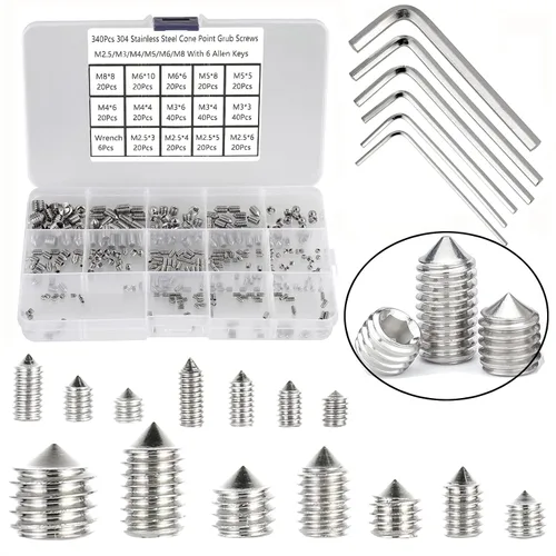 Vista 9 de 440 piezas de 22 tamaños, 4#-40 a 1/4 "-20 estándar SAE Allen cabeza hexagonal Tornillos de cabeza hexagonal, juego de tornillos hexagonales