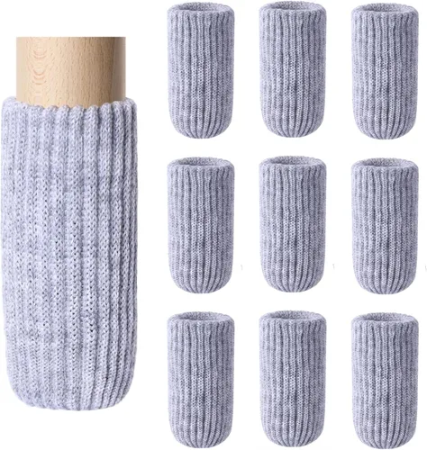 Vista 14 de 8 PCs Calcetines para Patas de Muebles - Calcetines Negros de Alta Elasticidad para Muebles, Protectores de Piso de Patas de Silla Tejidos, Juego