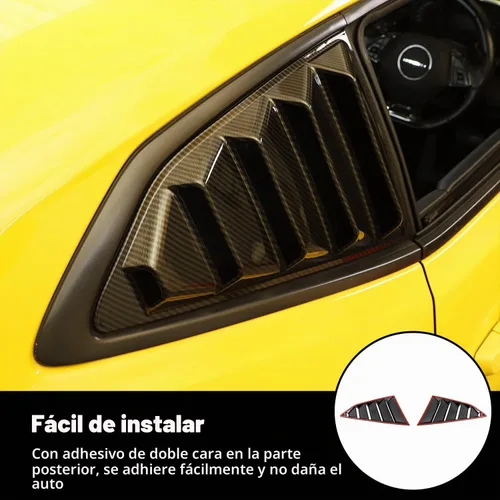 Vista 6 de RT-TCZ Persianas de fibra de carbono para ventana trasera de cuarto lateral, cubierta de parasol para ventilación de viento, deflector de aire
