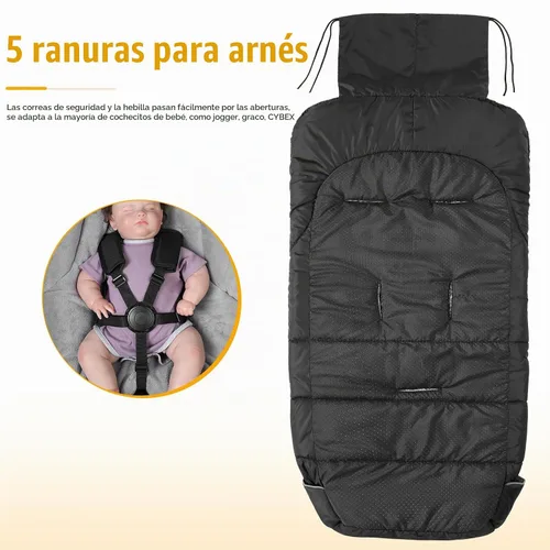 Vista 5 de Yoofoss Funda para Cochecito de Invierno - Saco Universal para Pies de Niños Pequeños, Saco de Dormir Bunting para Bebé de Cochecito Resistente al