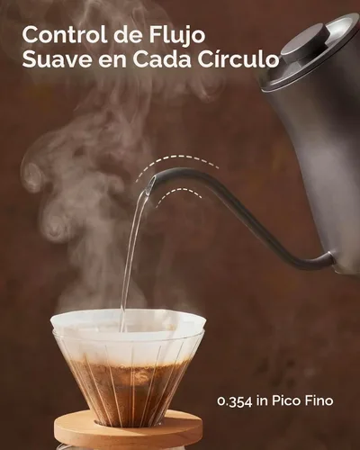 Vista 4 de INTASTING - Hervidor eléctrico de cuello de cisne con control de temperatura de ± 1 ℉, 0.9 litros Gris mate