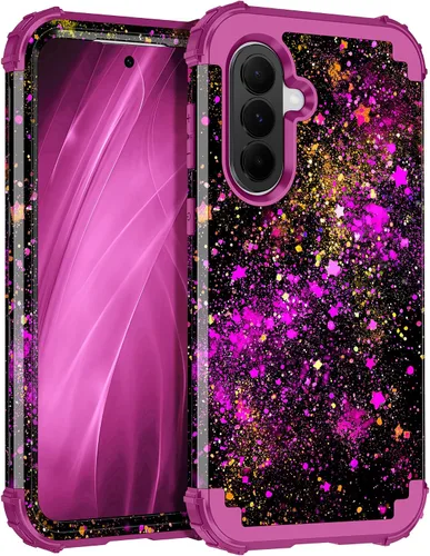 Vista 102 de Miqala Funda para Galaxy A14 5G, que brilla en la oscuridad, tres capas, resistente, a prueba de golpes, protección completa, parachoques
