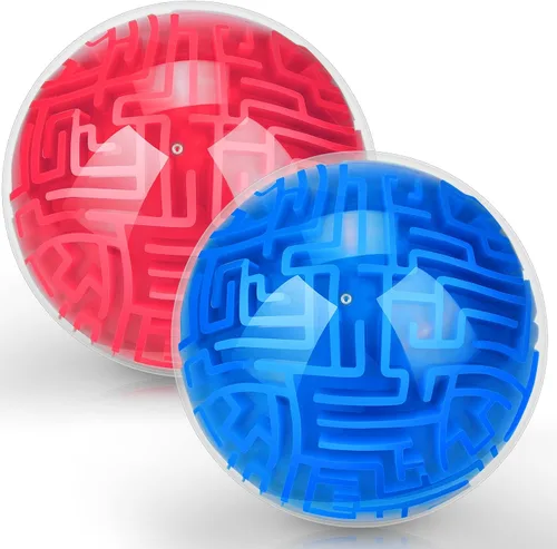 Vista 7 de Sumind 2 piezas de bola de rompecabezas de laberinto 3D 10 cm de esfera, acertijos mágicos de memoria secuencial, rompecabezas educativos