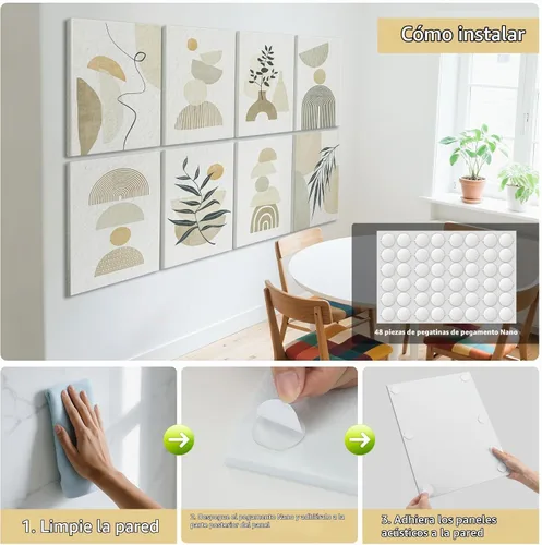 Vista 7 de Art3d paneles insonorizantes para pared 48"x32", paquete de 8 paneles acústicos de pared con arte, paneles de pared decorativos y absorbentes