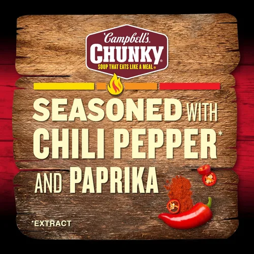 Vista 6 de Campbell's Chunky Sopa, sopa picante de fideos con pollo, lata de 18.6 oz