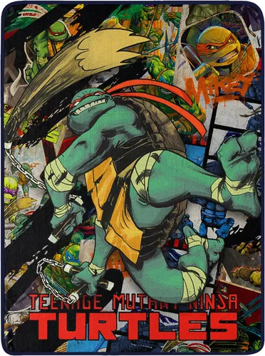 Vista 11 de Northwest Manta Micro Raschel Teenage Mutant Ninja Turtles, 46 x 60 pulgadas, Cowabunga Dudes