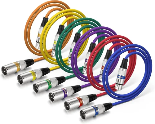 Vista 11 de EBXYA Cable XLR de 2 pies, paquete de 10 unidades, 3 pines, cable de micrófono XLR equilibrado macho a hembra, adecuado para mezclador de audio 10
