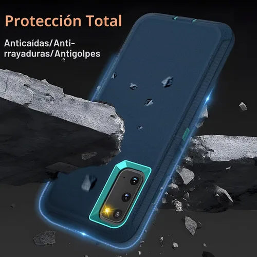 Vista 3 de Jshru Funda para Galaxy S20, funda de teléfono protectora resistente de grado militar, a prueba de golpes, a prueba de caídas/polvo, 3 capas, funda