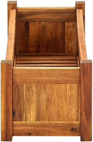 Vista 7 de vidaXL - Cama elevada para jardín, madera de acacia, 29.9 x 10.9 x 9.8 pulgadas