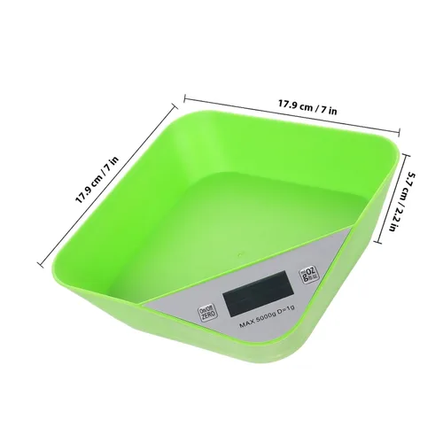 Vista 2 de Toyvian Báscula digital de cocina con cuenco integrado, pesaje preciso de alimentos para hornear y cocinar, diseño de botón simple, compacto,