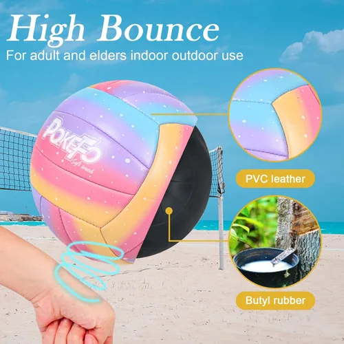 Vista 4 de Pelotas de voleibol suaves para interiores y exteriores para niños, jóvenes, adultos, ancianos, gimnasio, juegos de playa, jugar y entrenar