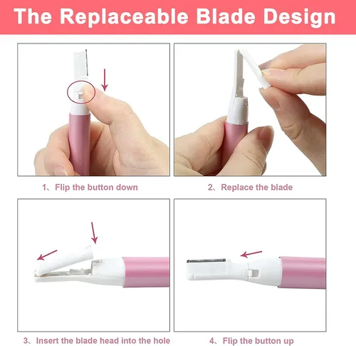Vista 6 de LAIKME Recortador eléctrico de cejas para mujeres, depilación facial para hombres, mini depiladora para bikini, removedor de cara, barbilla