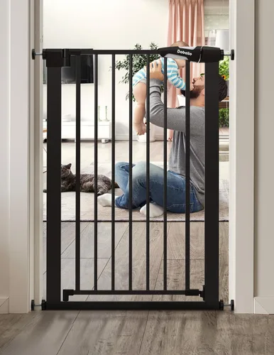Vista 19 de BABELIO Puerta estrecha para bebé de 26 a 28.5 pulgadas, fácil de instalar, puerta para mascotas de cierre automático para escaleras y puertas Negro