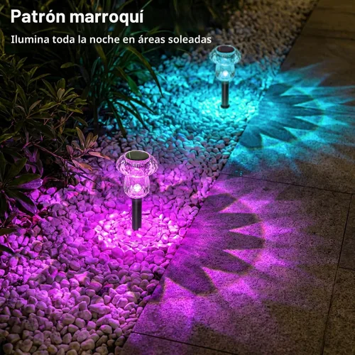 Vista 6 de Paquete de 16 luces solares para exteriores, luces de jardín de Cambio