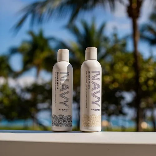Vista 8 de NAVY Hair Care Search and Rescue - Juego de champú y acondicionador Biotina y aceite de romero enriquecido para el crecimiento del cabello