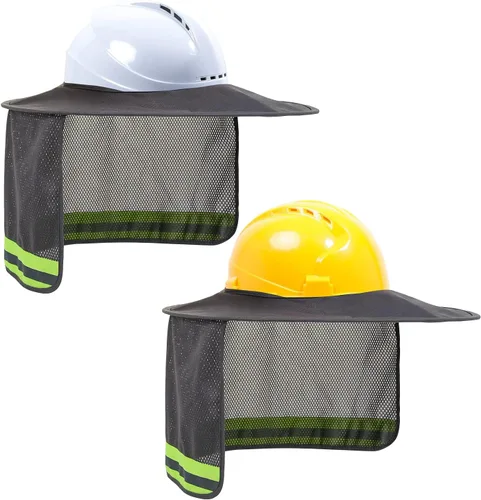 Vista 11 de TCCFCCT Parasol para sombrero duro, escudo de cuello de ala completa, 2 paquetes, casco duro no incluido
