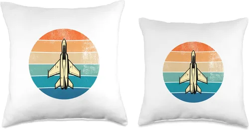 Vista 3 de Vintage Retro Fighter Aeroplane Pilot Gift Idea Personalised Throw Pillow