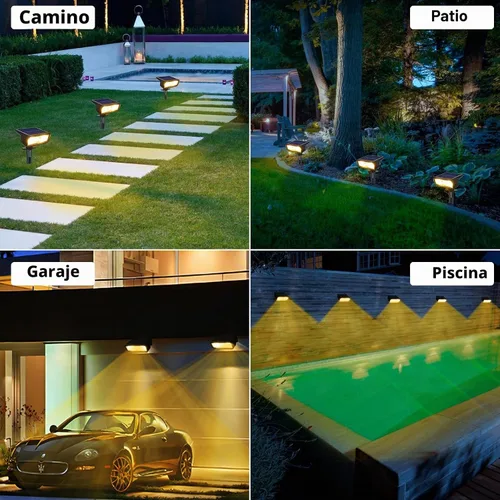 Vista 6 de Toodour Foco solar para exteriores, paquete de 2 luces solares