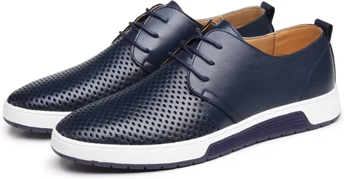 Vista 3 de Zapatos Oxford casuales para hombre, zapatos de vestir con cordones, cómodos zapatos deportivos de moda