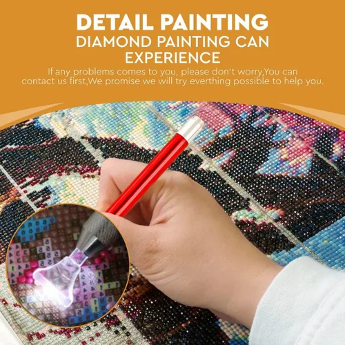 Vista 3 de LGANHAPY Pintura de diamantes Dawn con punta iluminada Kits de pintura de diamantes grandes 5D con accesorios para adultos Pintura de diamantes