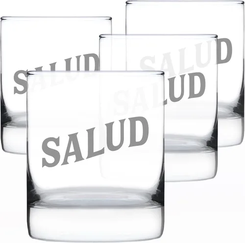 Vista 6 de Custom Salud – Spanish Cheers – Vaso de whisky personalizado – Divertidos regalos temáticos españoles o decoración de fiesta para mujeres y hombres