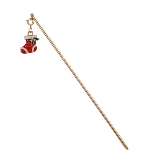 Vista 4 de Palillos de pelo para moños de Navidad de metal para niña, pasador de pelo japonés para accesorios de cabello largo