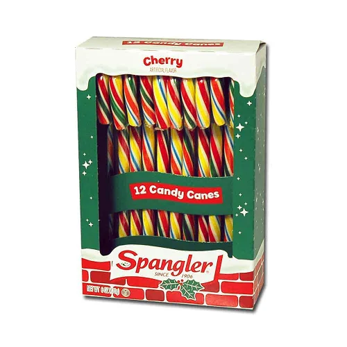 Vista 3 de Spangler Bastones de caramelo de cereza multicolores, rayas rojas, verdes, amarillas y azules, sabor a cereza, sin gluten, OU Kosher, 144 bastones