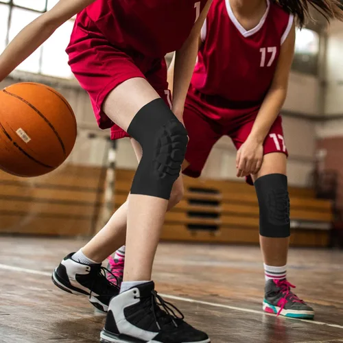 Vista 5 de Rodilleras de lucha libre para niños, jóvenes y adultos, manga de compresión de rodilla para baloncesto, voleibol, fútbol americano, 1 par