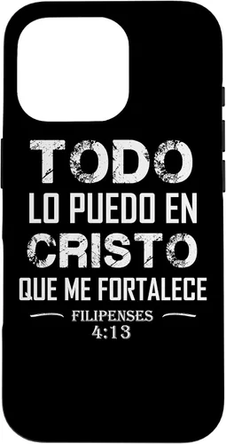 Vista 20 de Filipenses - Carcasa para iPhone 17 con texto en inglés "Todo Lo Puedo En Cristo