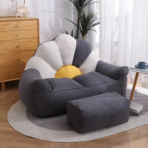 Vista 11 de HWOEK Lazy Sofa puff con reposapiés – sin relleno, funda suave para puf, almacenamiento de animales de peluche o asiento de tumbona de espuma