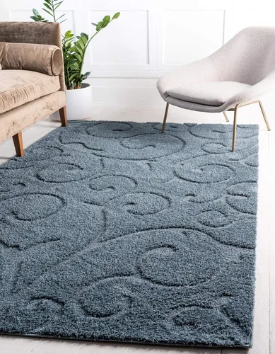 Vista 11 de Rugs.com - Alfombra de la colección Botanical Shag, alfombra de pelo de 4 x 6 pies color beige perfecta para salas de estar, comedores grandes