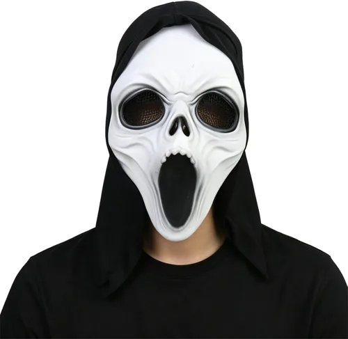 Vista 2 de HOTTERCOS Máscara de fantasma de calavera aterradora de Halloween