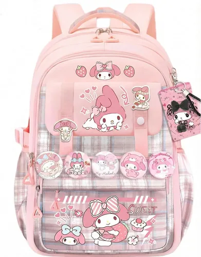 Vista 18 de Mochila Vivixilan Kawaii, Resistente al Agua y Transpirable con Múltiples Bolsillos, Adecuada para Viajes y como Regalo de Cumpleaños, Morado-04