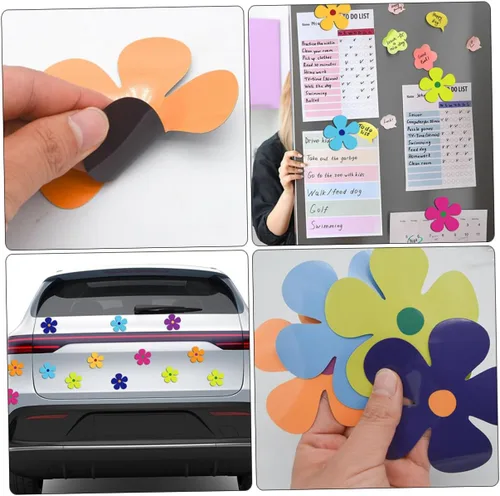 Vista 5 de TEHAUX 24pcs imanes de nevera divertidos imanes de flores de coche pegatinas decorativas para refrigerador para el hogar