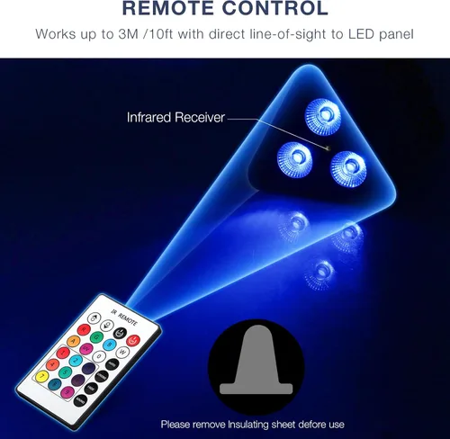 Vista 4 de Luces Par de escenarios alimentadas por batería, LED 4 en 1 RGBW a todo color, 6 horas de funcionamiento en todo color, control remoto y DMX; luces